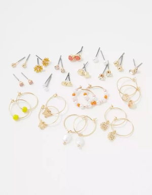 Bijoux American Eagle AEO Coral Stud Hoop Earring 18-Pack Multicolore Femme | AJV-72920329